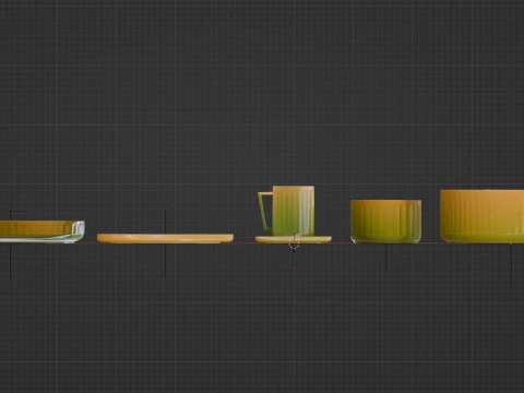 Artisan Ceramic Tableware Collection 3D Model