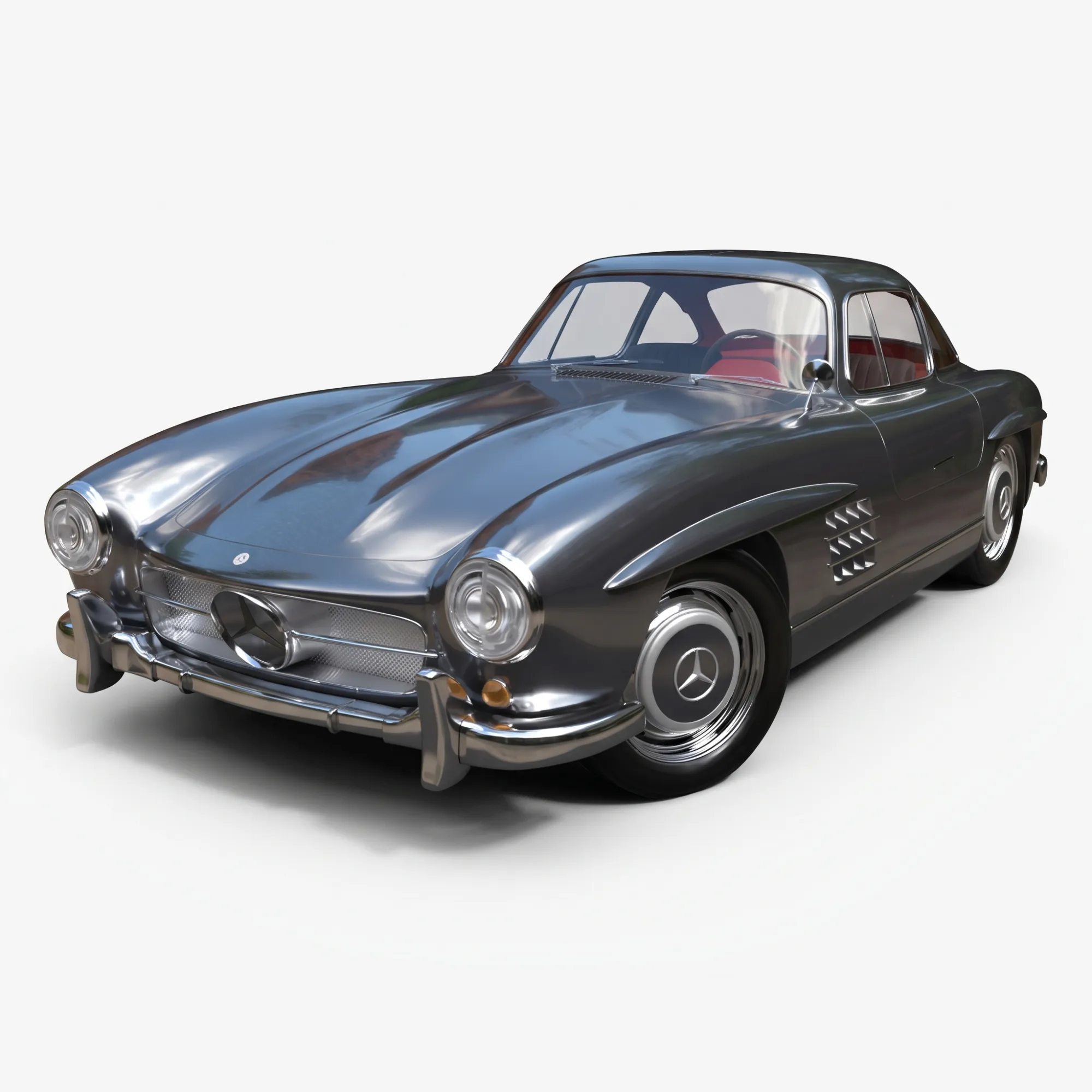 Mercedes-Benz W198 Classic Sports Car - High-Poly 3D Model .c4d .max .obj .3ds .fbx .stl .blend