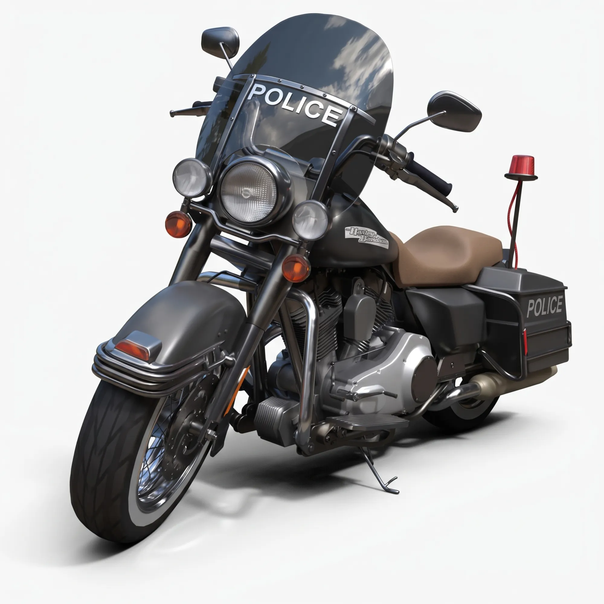 Harley-Davidson Police - Detailed Production-Ready 3D Asset 3D Model .c4d .max .obj .3ds .fbx .stl .blend 