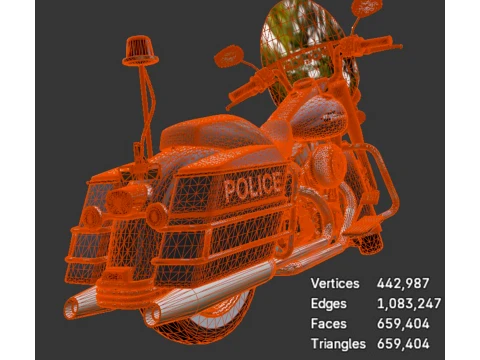 Harley-Davidson Police - Detailed Production-Ready 3D Asset 3D Model