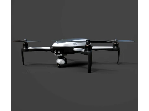 Animated Drone with Camera - High-Poly 3D Model