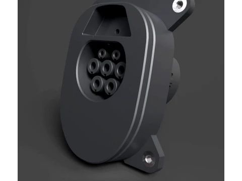 Chinese Standard GBT AC Charging Port - High-Poly 3D Model
