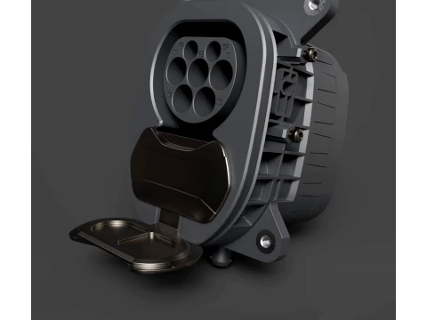 Automotive EV Charging Inlet - High-Poly 3D 모델