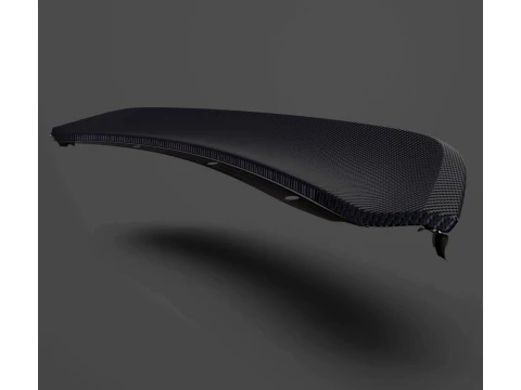 Custom Rear Wing Lip Spoiler - High-Poly 3D Model