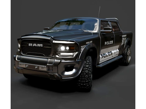 Dodge RAM Police Car - High-Poly 3D Model