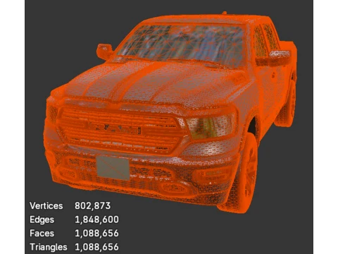SUV - Dodge RAM Laramie - High-Poly 3D Model