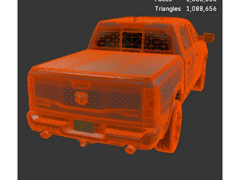 SUV - Dodge RAM Laramie - High-Poly 3D Model