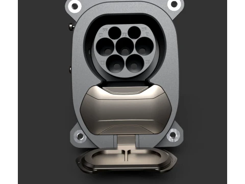 Parts of auto - Automotive EV Charging Inlet - High-Poly Modello 3D