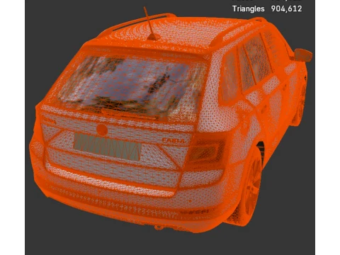 Wagon - Skoda Fabia Combi - High-Poly 3D Model