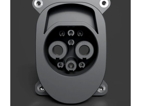Parts of auto - Automotive EV Charging Inlet - High-Poly 3D Model