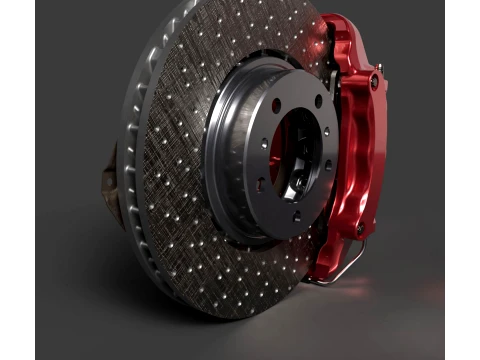 Parts of auto - Supercar Cross-Drilled Brake Discs Calipers - High-Poly Modèle 3D
