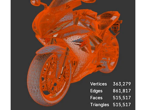 Suzuki GSX-R 600 - High-Poly 3D Model
