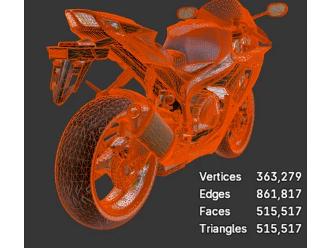 Suzuki GSX-R 600 - High-Poly 3D Model