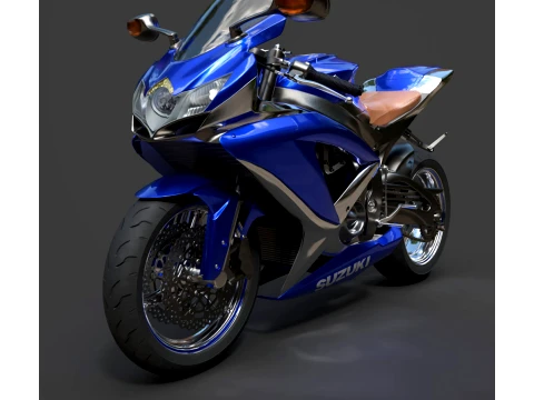 Motorcycles - Suzuki GSX 750 - High-Poly 3D Model