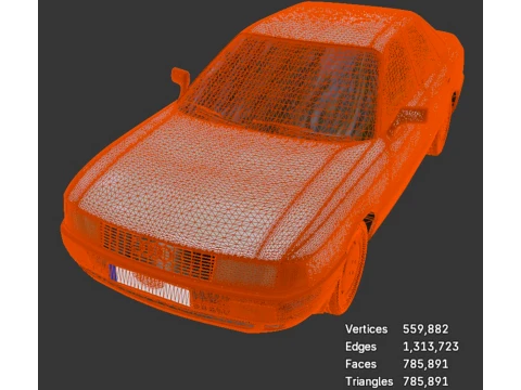 Sedan - Audi 80 - High-Poly 3D Model