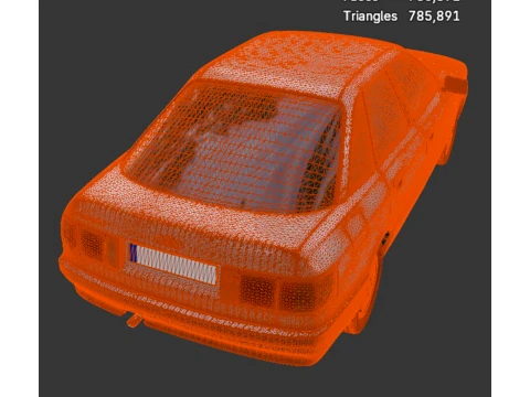 Sedan - Audi 80 - High-Poly 3D Model