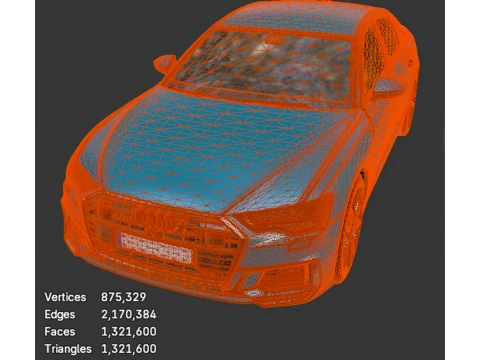 Sedan - Audi A6 - High-Poly 3D Model