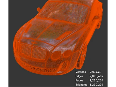 Sport Cars - Bentley Continental Supersports - High-Poly 3D Model