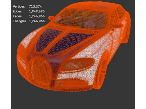 Sport Cars - Bugatti Galibier - High-Poly 3D Model