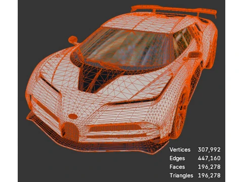 Bugatti EB110 Homage - High-Poly 3D Model