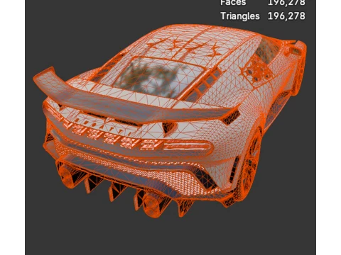 Bugatti EB110 Homage - High-Poly 3D Model