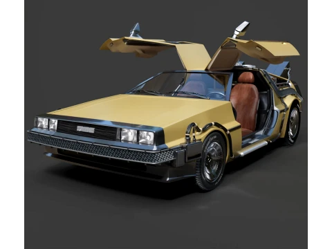 DMC DeLorean - High-Poly 3D मॉडल