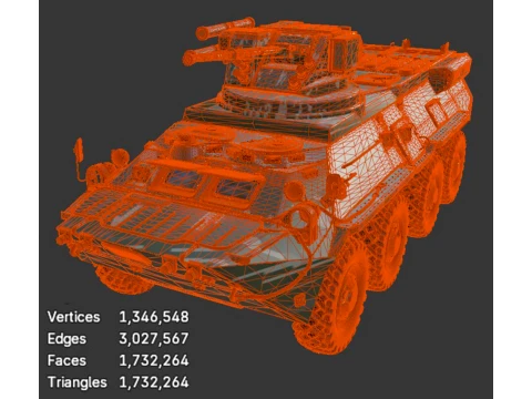 Military Vehicles - BTR-3E - High-Poly 3D Model