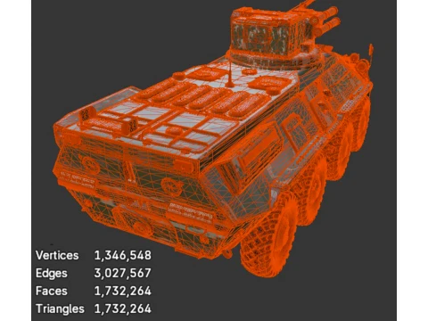 Military Vehicles - BTR-3E - High-Poly 3D Model