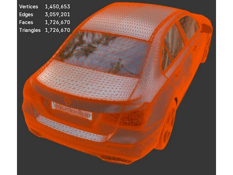 Mercedes-Benz A-Class Sedan - High-Poly 3D Model