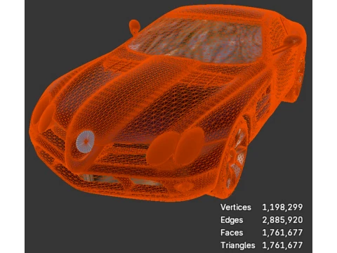 Mercedes-Benz SLR - High-Poly 3D Model