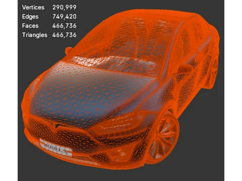 Tesla Model X - High-Poly 3D Model
