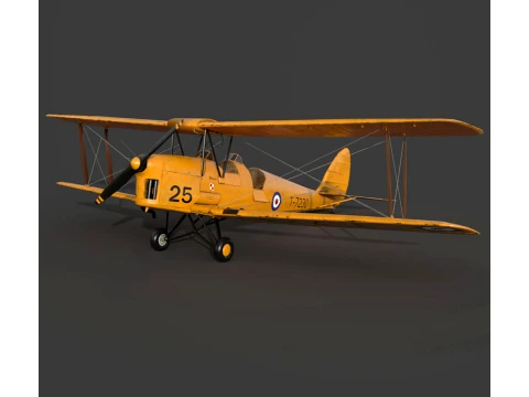 De Havilland Tiger Moth - High-Poly 3D Model