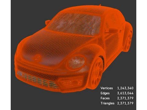 Volkswagen Beetle - High-Poly 3D Model