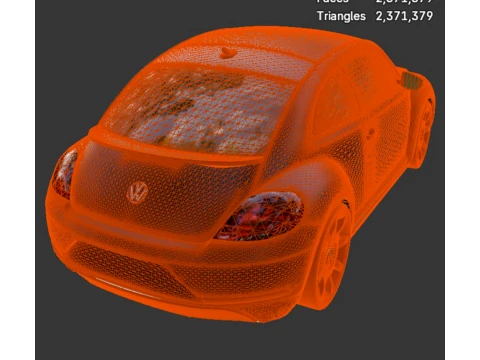 Volkswagen Beetle - High-Poly 3D Model