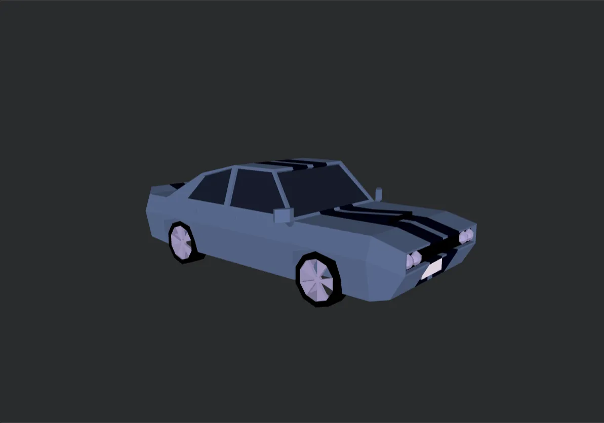 Low Poly Muscle Car 3D Model .c4d .max .obj .3ds .fbx .stl .blend 