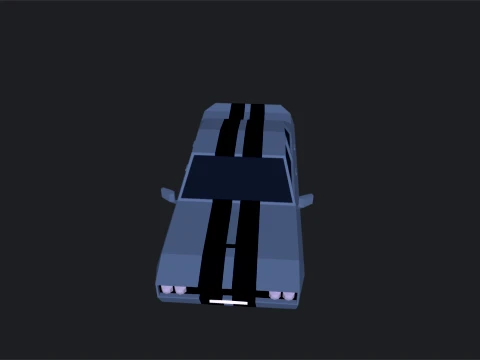 Low Poly Muscle Car 3D Model