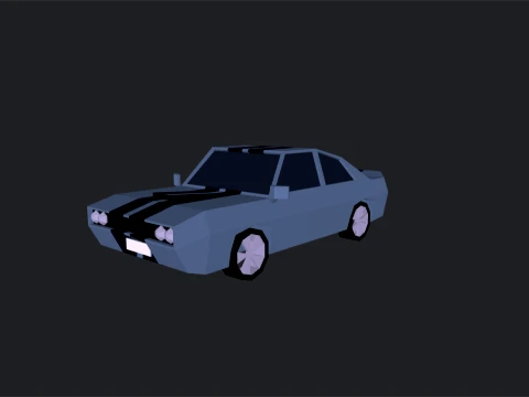 Low Poly Muscle Car 3D Model