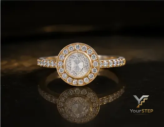 Round Halo Diamond Ring 3D Print Model .c4d .max .obj .3ds .fbx .stl .blend 