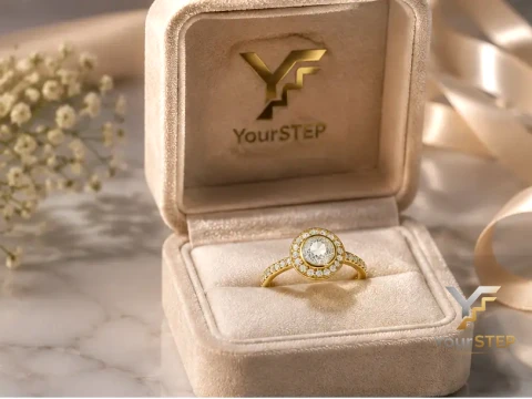 Round Halo Diamond Ring 3D Print Model