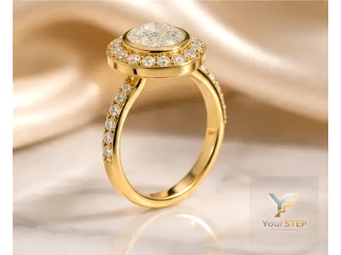 Round Halo Diamond Ring 3D Print Model