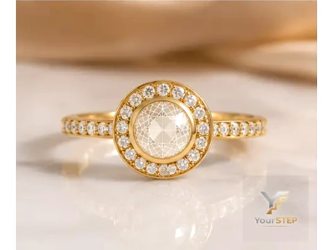 Round Halo Diamond Ring 3D Print Model