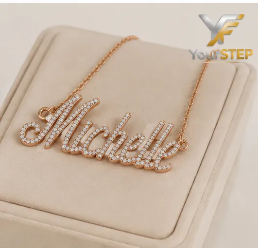 Rose Gold Name Necklace Pendant 3D Print Model .c4d .max .obj .3ds .fbx .stl .blend 