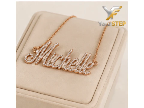 Rose Gold Name Necklace Pendant 3D Print Model