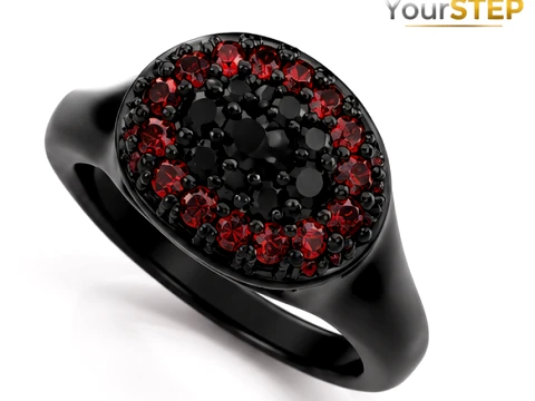 Black Rhodium Ruby Ring 3D Print Model