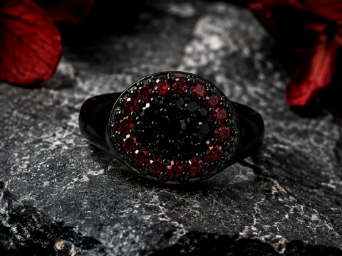Black Rhodium Ruby Ring 3D Print Model