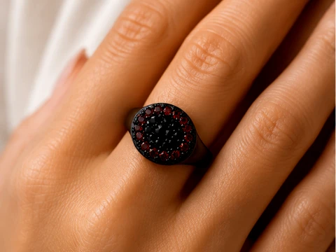 Black Rhodium Ruby Ring 3D Print Model