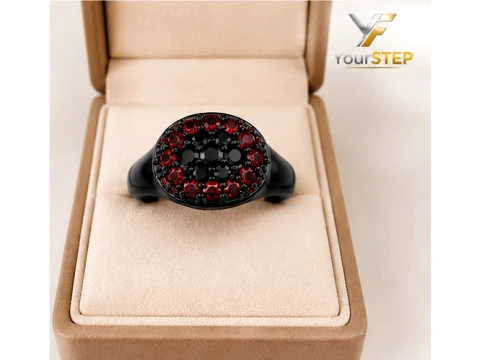 Black Rhodium Ruby Ring 3D Print Model