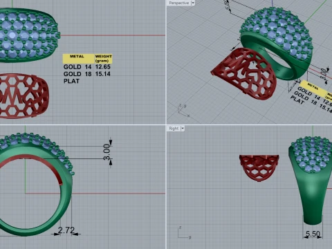 Black Rhodium Ruby Ring 3D Print Model