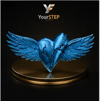 Sculptural Winged Heart Pendant 3D Print Model .c4d .max .obj .3ds .fbx .stl .blend