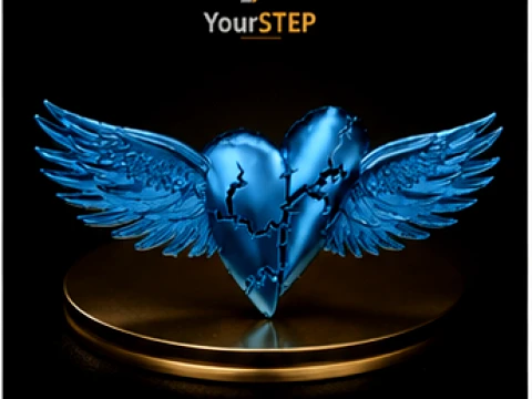 Sculptural Winged Heart Pendant 3D Print Model